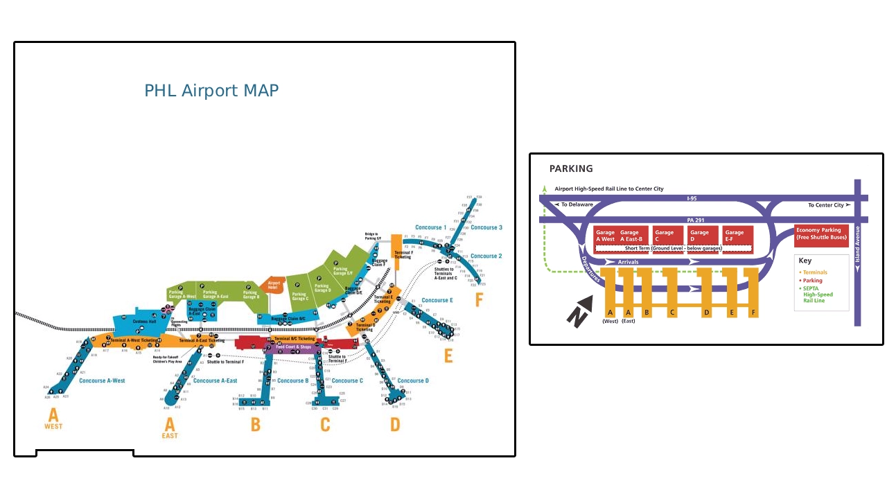 Philadelphia Airport Pickup Map